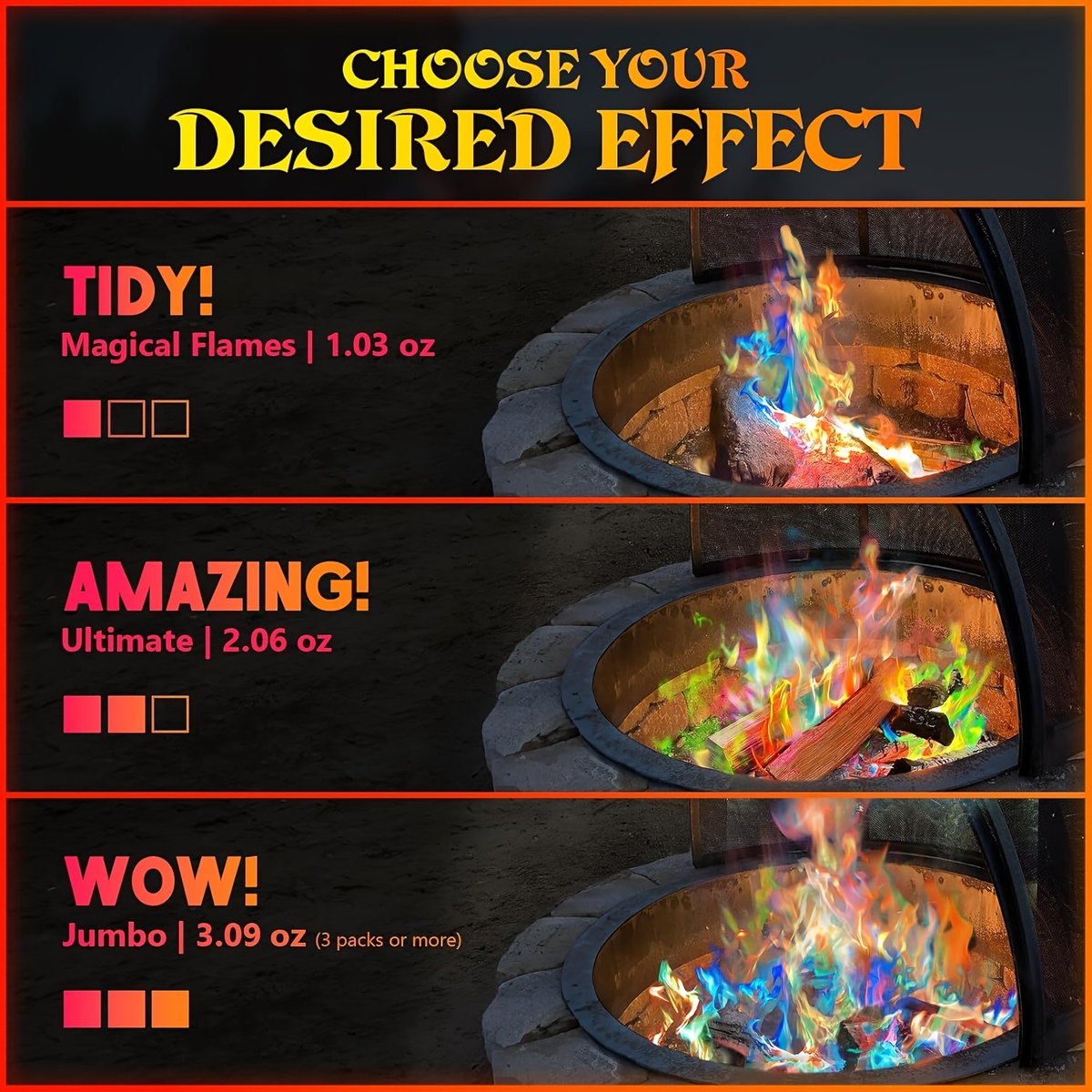 Magic Colorful Flame Packets for Campfire, Fire Pit, Bonfire & Outdoor Fireplace, Fun Camping Accessories for Adults & Families – Fire Color Changing Packets - product image 9