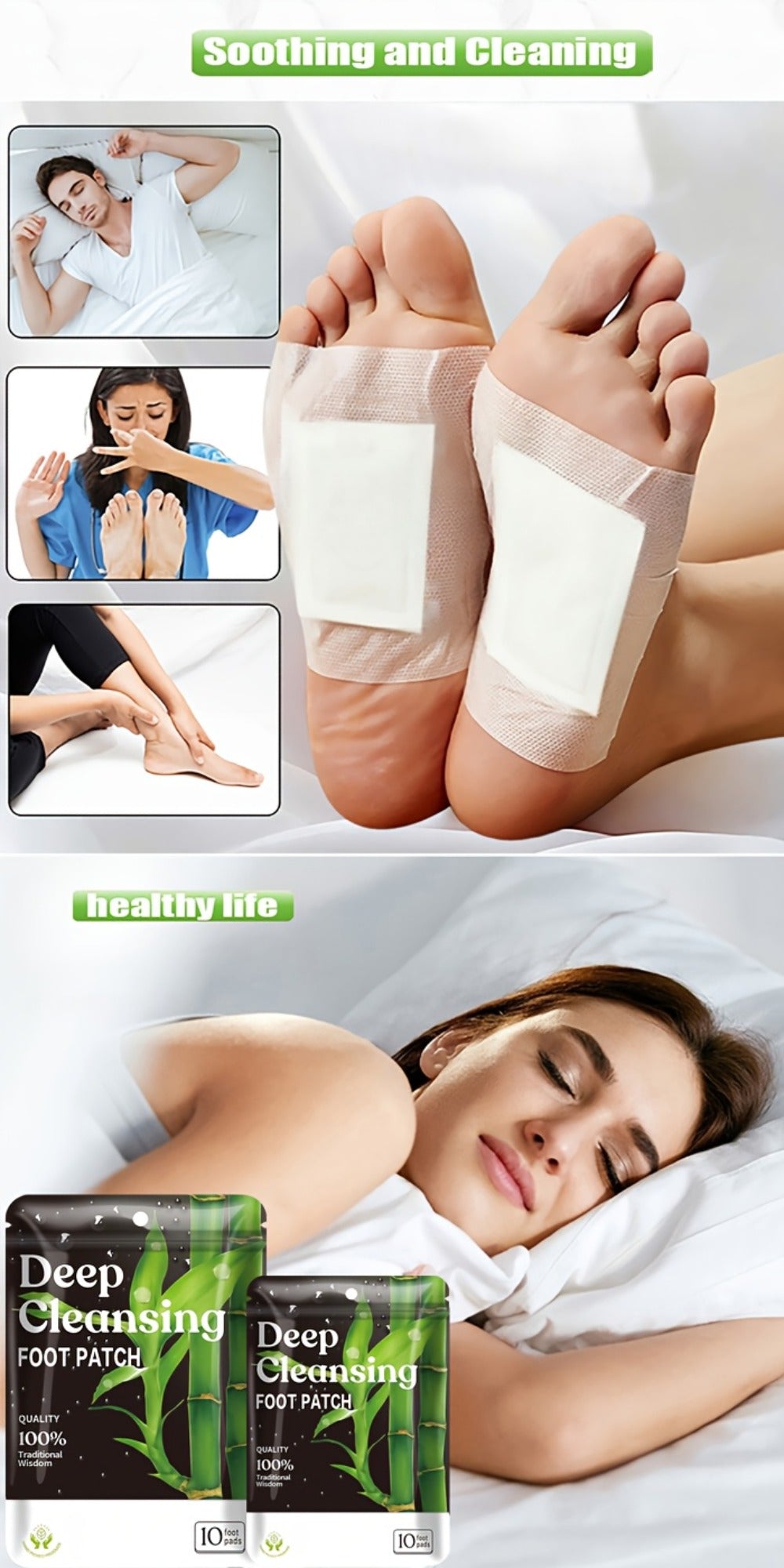 Detox Foot Patches with Bamboo Vinegar Ginger & Lavender — Natural Plant Formula Deep Cleansing Overnight Foot Pads, Moisturizing Soothing Foot Care for Tired Aching Feet, Home Spa - product image 24