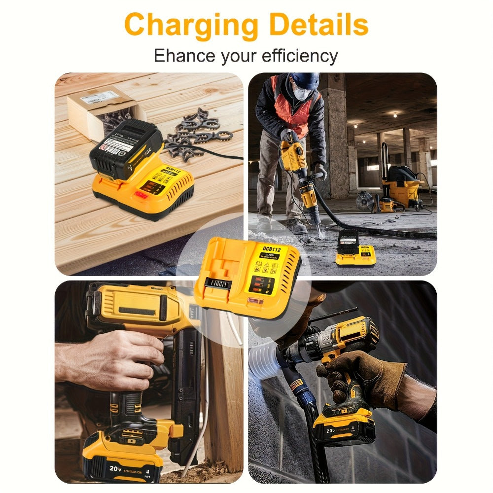 Fast Battery Charger for DeWalt 12V 20V 60V MAX Compatible with DCB120 DCB126 DCB200 DCB201 DCB208 DCB606 DCB609 DCB612 Rapid Charger for DeWalt Cordless Power Tool Batteries - product image 10
