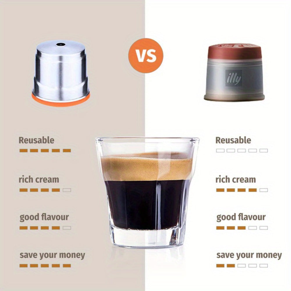 Reusable Coffee Filter Capsule for Illy Y3.2 & X7.1 Machines, Stainless Steel Refillable Coffee Pod Cup with Tamper, Eco-Friendly Reusable Espresso Capsule Accessory - product image 6
