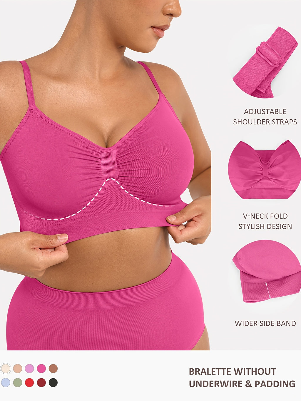 Women's Push-Up Seamless Bra with Breathable Design and Back Control - product image 8