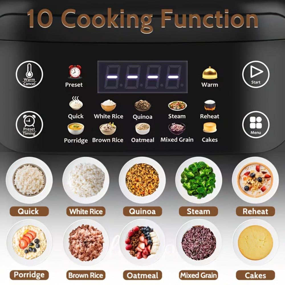 Rice Cooker 2L 4 Cups 10-in-1 Mini Multifunctional Compact Electric Rice Cooker for Rice Soup Stew Oatmeal Cake Steamed Vegetables Perfect for Small Kitchen Dorm Apartment - product image 13