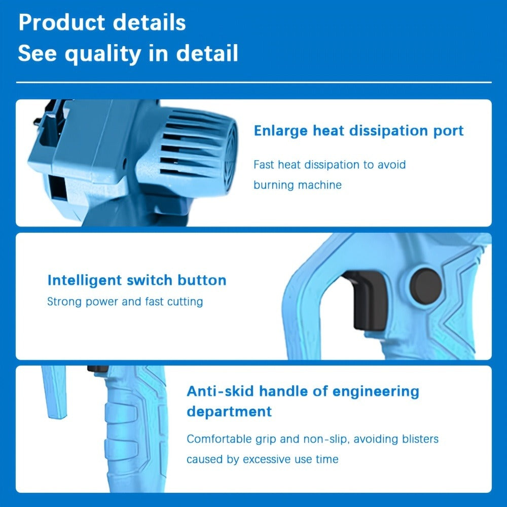Electric Chainsaw 4 Inch Portable for Makita 21V Battery | 19.2FT/S High Speed Auto Oiler Handheld Saw with 2 Batteries | Lightweight Tree Branch Trimming Tool - product image 10