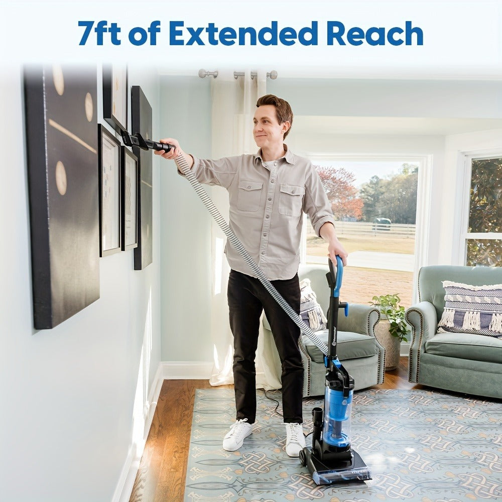 Bagless Upright Vacuum 1150W Cyclone Filtration Large Dust Cup 17ft Cord Corded Floor Cleaner for Carpet Hard Floor Pet Hair Home Deep Cleaning - product image 4