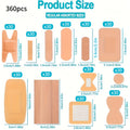 Adhesive Bandages 360pcs | Flexible Fabric Fingertip & Knuckle Bandages Set, Breathable Cloth Elastic First Aid Bandages in 12 Assorted Sizes, Spot Wound Care - product image 3