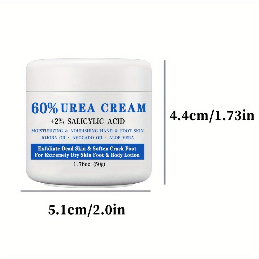 Urea Foot Cream 60% with 2% Salicylic Acid Deep Moisturizing Exfoliating Heel & Hand Lotion – Softens Dry Cracked Skin, Jojoba & Avocado Oil, Hypoallergenic 1.76oz - product image 5