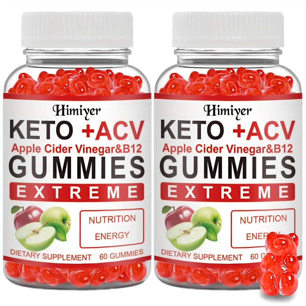 Apple Cider Vinegar Gummies with B12, Pomegranate & Beet Juice Powder — Keto ACV Supplement for Metabolism, Energy, Digestion & Detox Support | Vegetarian | 2-Month Supply 2 Bottle - product image