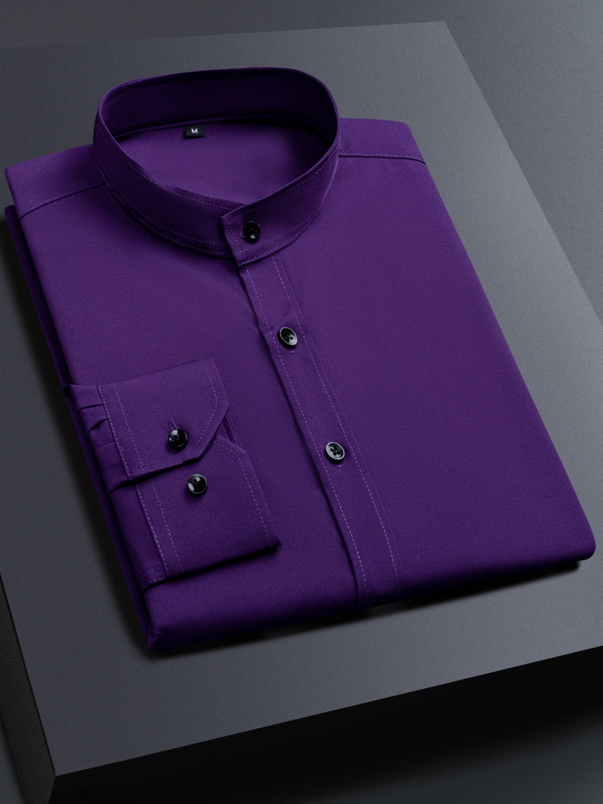Men's Henley Collar Long Sleeve Shirt | Casual, All-season, Solid Color, Regular Fit, Button Details, Woven Fabric - product image 24
