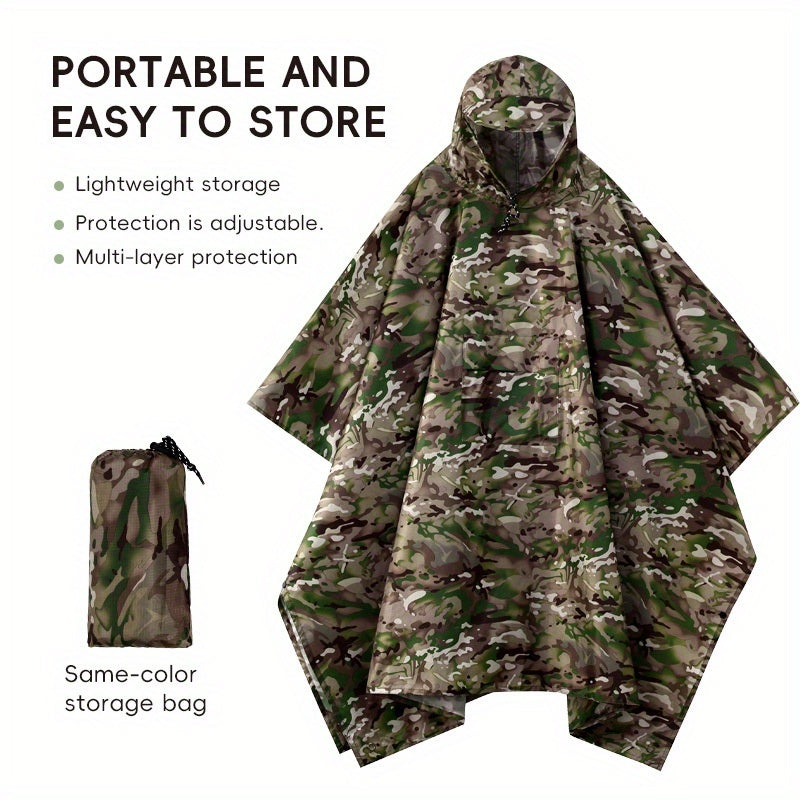 Lightweight Polyester Raincoat for Hiking Camping Mountain Climbing Outdoor Sports, One Size Unisex Emergency Rain Jacket with Smooth Lining | Waterproof Rain - product image