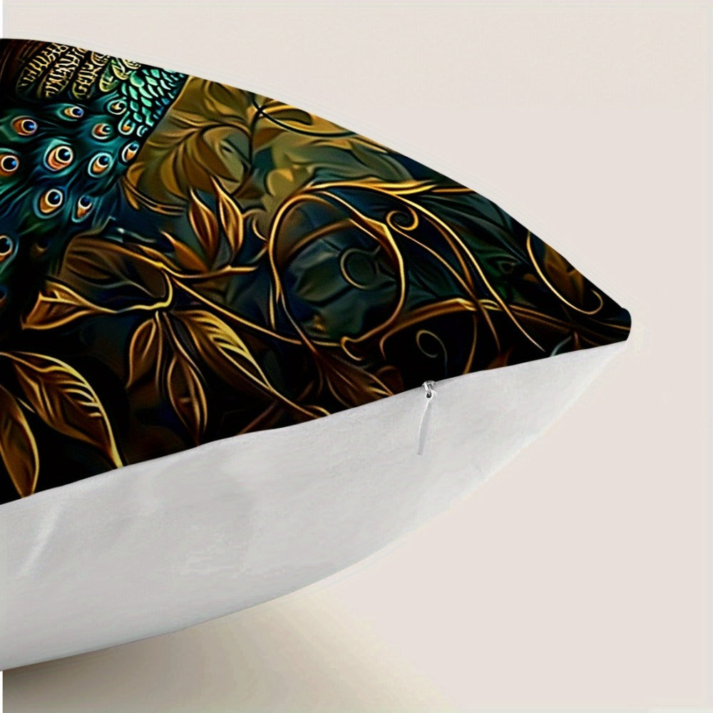 Cushion Covers 18x18 Set of 4 Vintage Peacock Oil Painting Boho Plush Throw Pillow Cases with Zipper Machine Washable for Living Room Bedroom Home Decor - product image 7