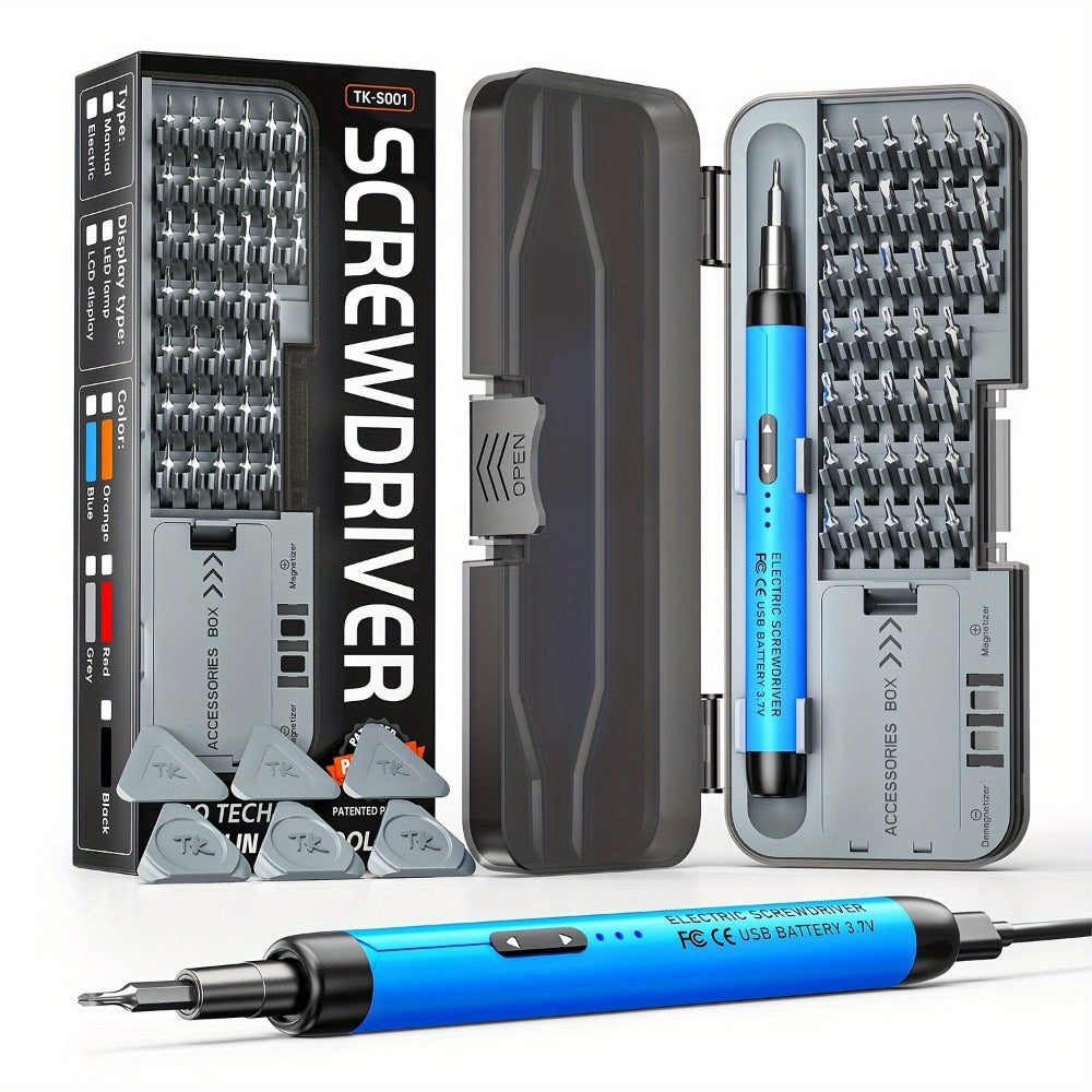 Electric Screwdriver Set 48-in-1, Cordless USB Rechargeable Precision Repair Kit with 38 Magnetic Bits for Phone, Laptop, Camera, Watch - product image