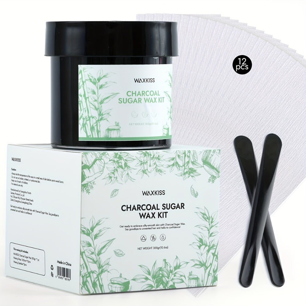Sugar Wax Hair Removal Kit 300g - Gentle Soft Wax with Strips & Sticks for Body Hair Removal, Lemon or Activated Carbon Formula, Residue-Free At-Home Waxing for Women - product image 5