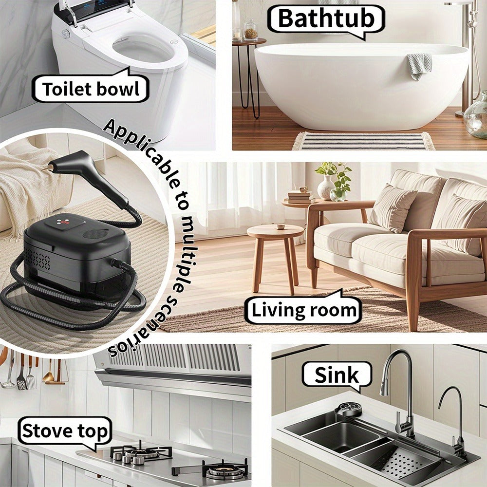 Carpet Steam Cleaner Handheld with LCD Display 1200ml Tank Gear Switch High Temperature for Kitchen Sofa Floor Tile Grout Home - product image 14