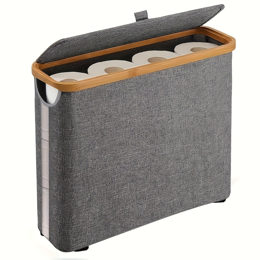 Bamboo Toilet Paper Holder Freestanding Bathroom Storage Organizer Holds 12 Rolls Tissue Roll Dispenser Modern Slim Design for Bathroom Bedroom Laundry Room Tissue Accessories Stor - product image 8