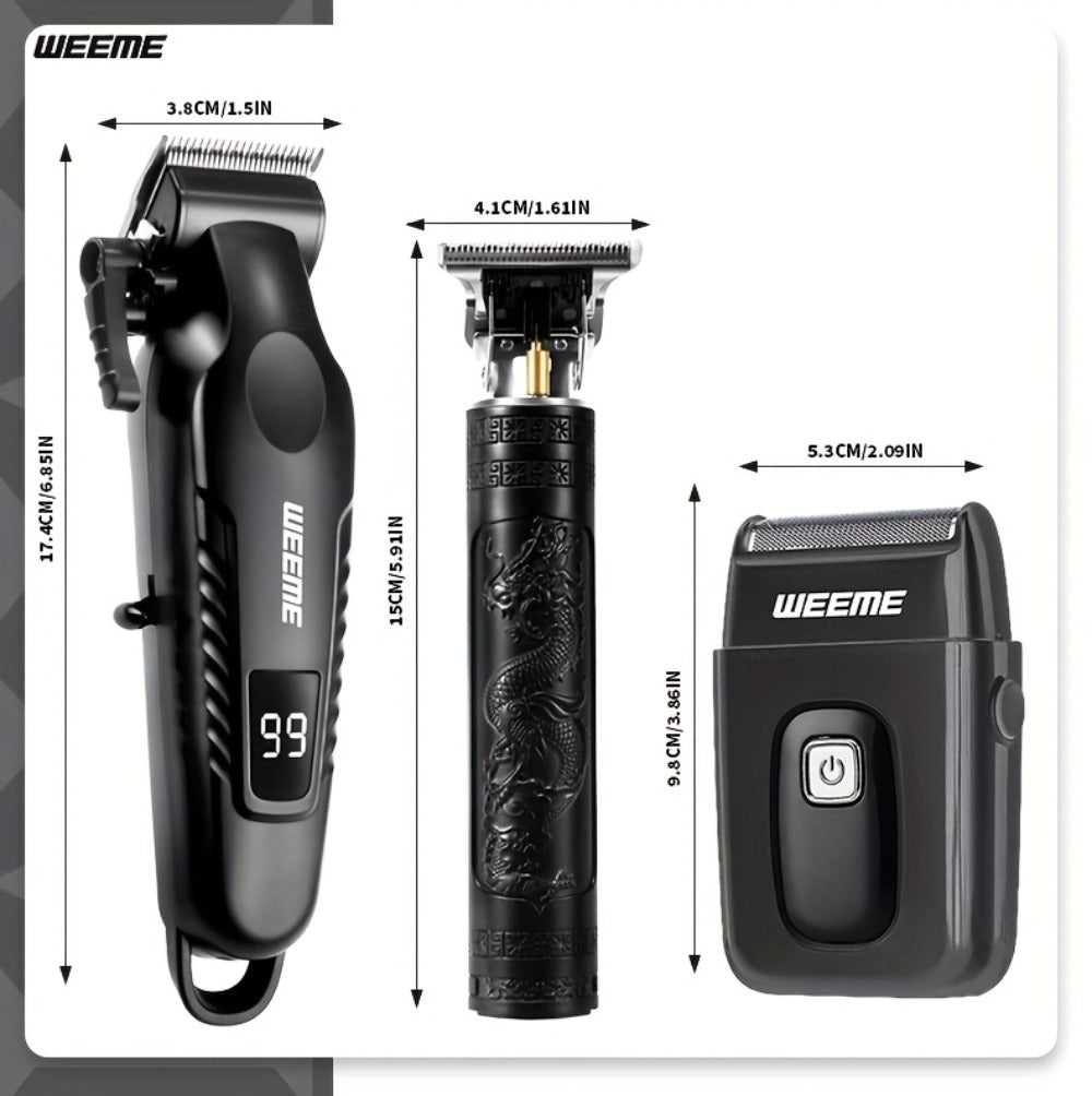 Men's Professional Grooming Kit – Cordless Rotary Shaver & T-Blade Trimmer, Type-C Charging, 6 Adjustable Combs, Non-Slip Beard Shaper for Travel & Family Haircut - product image 14