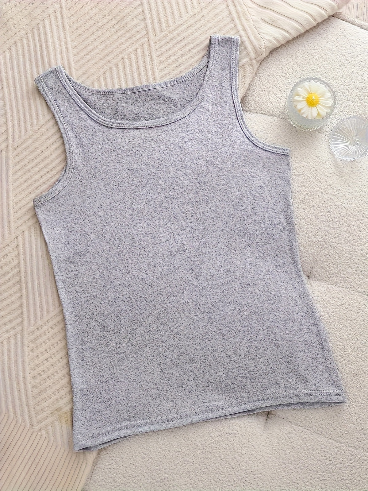 6pcs Women's Soft Sticky Blouses - Sleeveless Shirts with Semi-Sheer Adhesive Top Layer (No Padding), Breathable All-Season Vest for home & Layering - product image 24