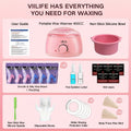 Hard Wax Warmer Kit 43 Piece Complete Home Waxing Set with Pink Hard Wax Beads - No Strip Hair Removal for Face Eyebrow Body Brazilian Bikini Underarm - Professional Wax Pot Machin - product image 14