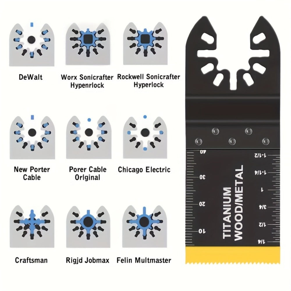 Titanium Oscillating Multi Tool Blades Universal Quick Release Saw Blades Set for Cutting Metal Nails Wood Plastic Compatible with Major Brands 18 28 50 Piece Options - product image 12
