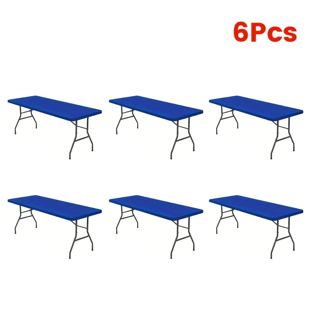 Stretch Table Covers 6Ft Washable Elastic Rectangle Tablecloth for Parties Weddings Picnics Camping, Spandex Polyester Blend, Fits Standard 6 Foot Tables, Set of 3 6 9 or 12, Black - product image 18