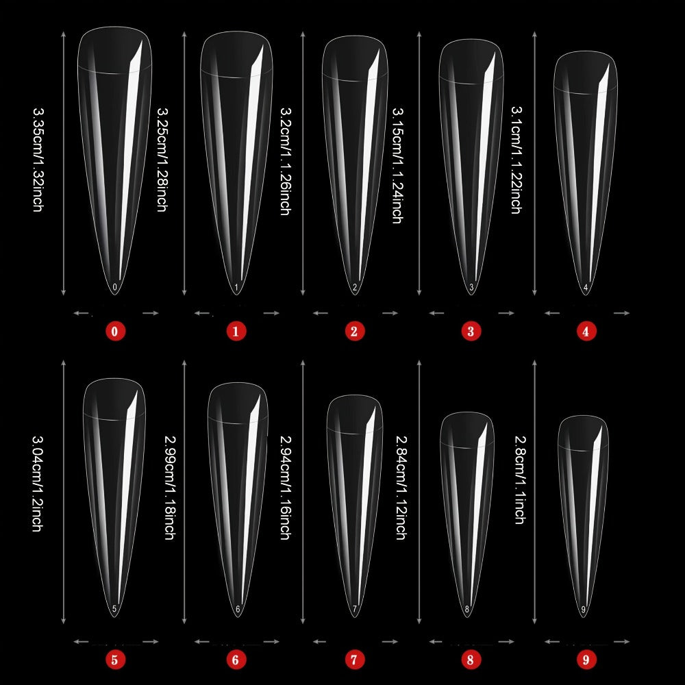 Long Press On Nails Water Drop Shape 10pcs 1.3 Inch Y2K Big Red Glass Glitter Luxury Handmade Reusable Salon Quality Spring Summer Wedding Party Birthday Gift Fake Nails S M L Size - product image 5