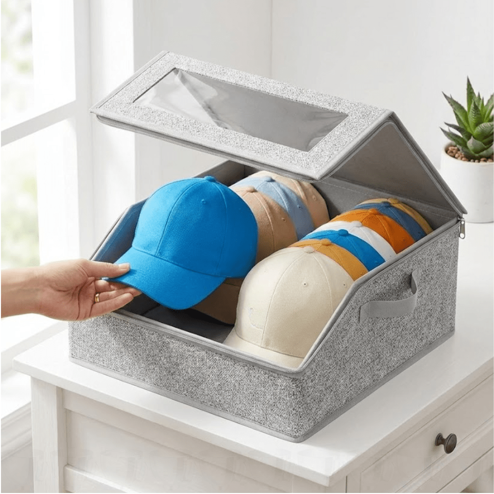 Baseball Cap Organizer for Closet – Large Hat Storage Box Holds 24 Ball Caps | Clear Window, Dustproof, Cardboard Inserts | Hat Rack Holder for Men & Women Bedroom Closet & Car - product image 15
