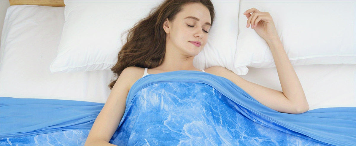 Cooling Blanket Summer Quilt - Breathable Moisture-Wicking Thin Blanket 30% Polyester 70% Nylon, Physical Cooling for Bedroom Office Dorm, Tie-Dye & Pattern Designs - product image 30