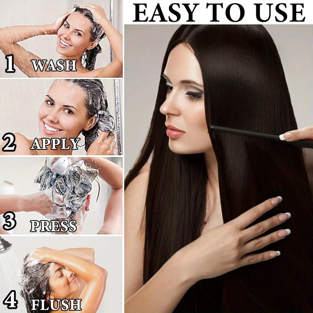 Hair Dye Shampoo 3-in-1 Color Conditioner Cooling Formula 6pcs Set — Black & Brown Gradual Gray Coverage, Unisex Long Hair Color Shampoo Gift - product image 9