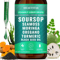 Soursop Bitters Liquid Drops 10-in-1 with Sea Moss Ashwagandha Moringa Turmeric Black Seed Oil — Plant-Based Immune & Energy Herbal Extract | Sugar-Free | 2.03 fl oz - product image 12