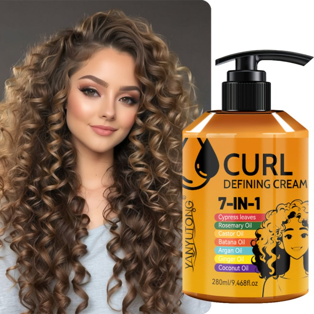 Curly Hair Styling Cream 7-in-1 Long-Lasting Hold & Flexible Definition - Frizz Control, Non-Sticky Formula, Natural Bounce for Wavy & Curly Hair, Adults, 280ml - product image 6