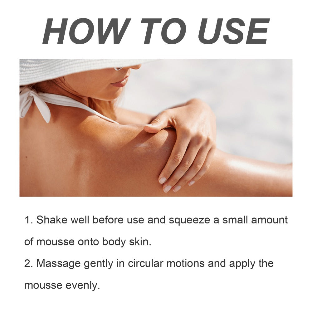 Sunless Self Tanning Mousse Deep Brown 3000X for Medium Dark to Dark Skin - Streak-Free Bronzing Foam with Carrot Oil & Coconut Oil, Hydrating Fake Tan 60ML - product image 10