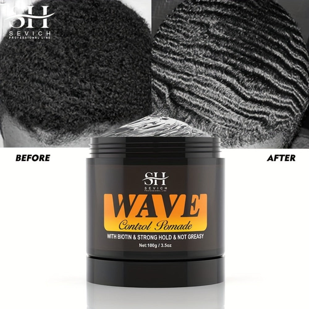 Wave Pomade Set for Men Strong Hold 360 Waves — Glycerin Formula Silky Shine, 4-Piece or 5-Piece Bundle with Silky Durag & Wave Brush, Deep Wave Pattern Hair Styling Kit, 100g - product image 2