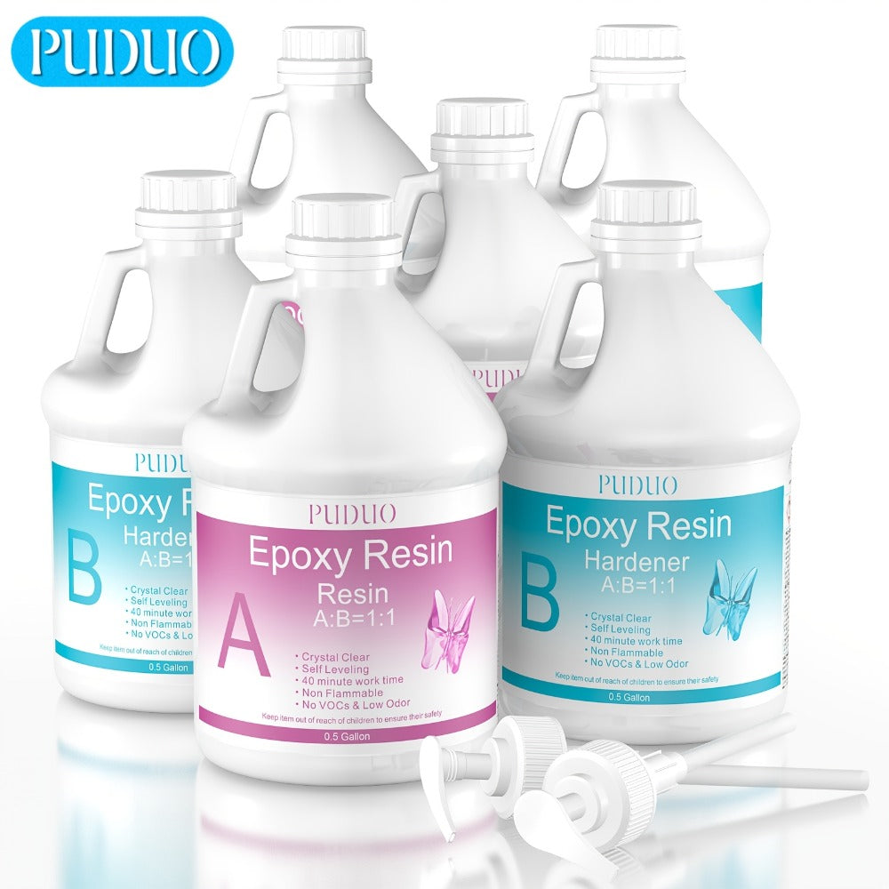 Ultra-Clear Epoxy Resin Kit 1 2 3 Gallon Fast Curing Bubble-Free Non-Yellowing – 2-Part AB Epoxy for Coatings Casting Countertops River Tables & DIY Crafts - product image 6