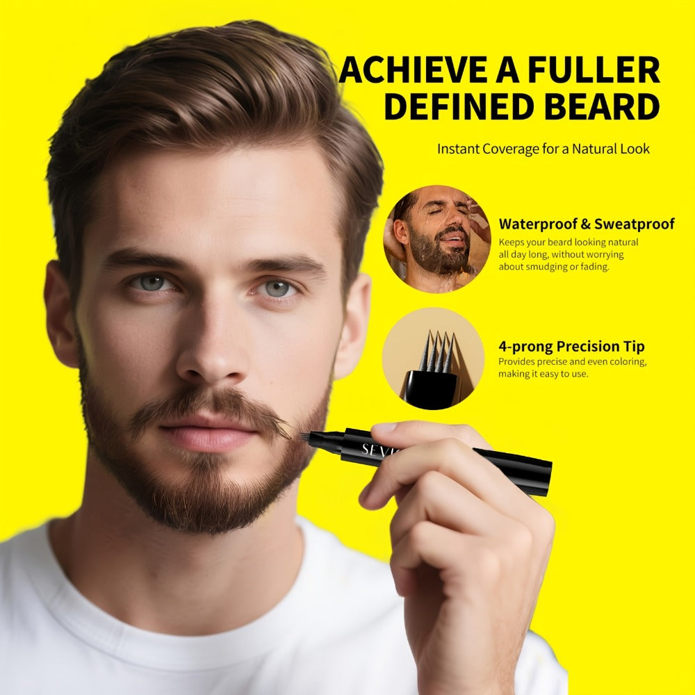 Beard Filler Pencil with Brush — Waterproof Long-Lasting Beard Pencil for Fuller Thicker Beard | Fills Sparse Patchy Beard & Mustache | Men's Grooming Tool | Black & Dark Brown | 1 - product image 10
