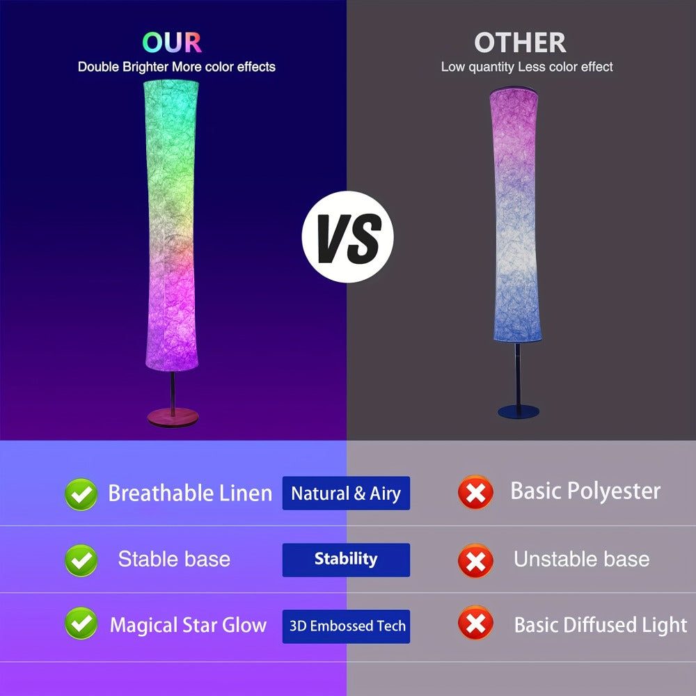 RGB Color Changing Floor Lamp 60 Inch – Fabric Shade Standing Lamp with 16 Million Colors, App & Remote Control, Music Sync, Adjustable Brightness for Living Room Bedroom Party Dec - product image 6
