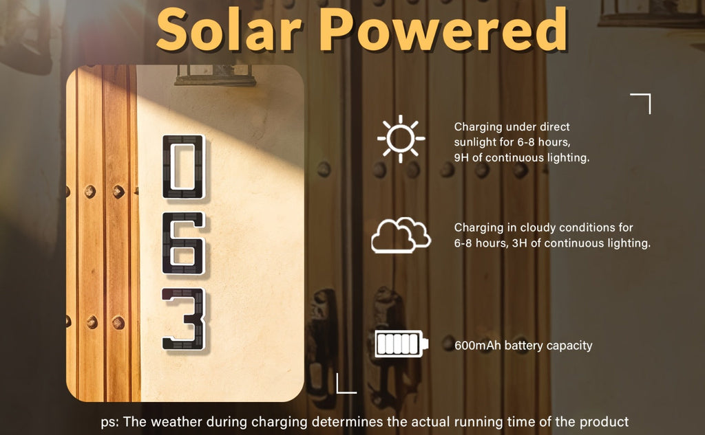 LED Solar House Number Light 6.7 Inch Wall Mounted – Smart Sensor Illuminated Address Number for Home Decor, No Wiring Energy-Saving Solar Powered Outdoor Light - product image 17