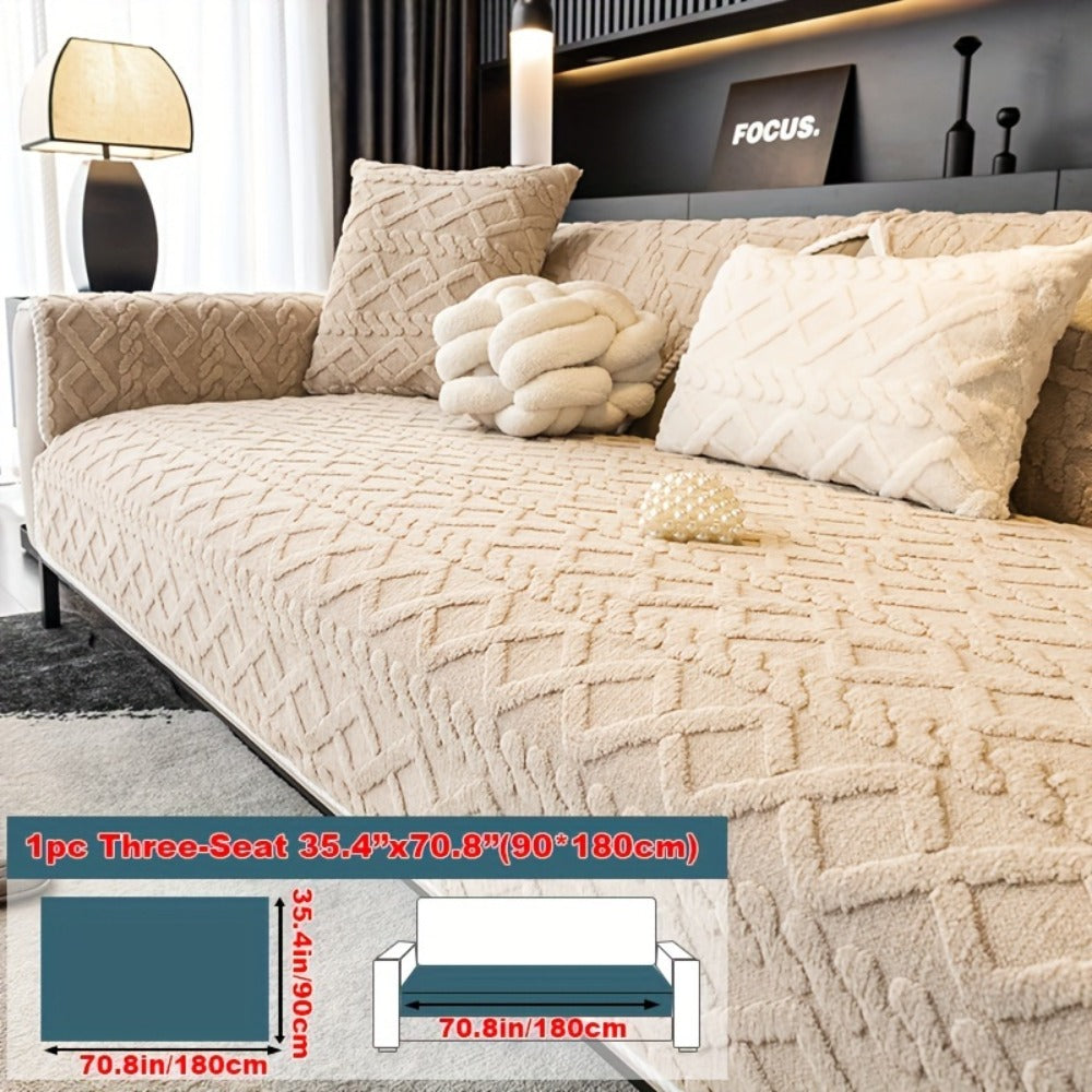 Plush Sofa Cover Couch Cover | Anti-Slip Pet Dog Friendly Velvet Sofa Mat, Single Two Three Four Seat, Backrest Armrest Pillow Cover, Living Room Bedroom Decor - product image 31