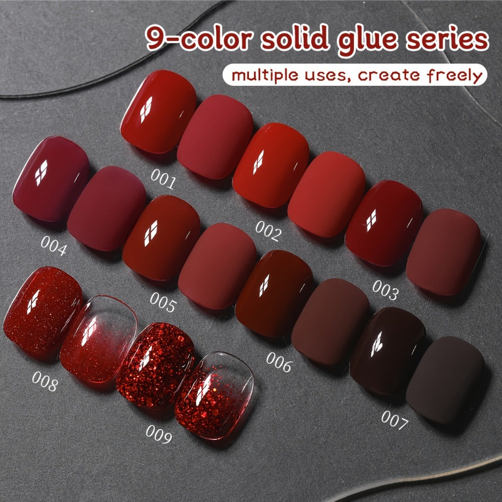 Gradient Gel Nail Polish Set 9pcs Ancola Red Collection – High Saturation Solid Gel, Shiny Gloss Finish, LED Curable Multifunctional Nail Gel | Spring Summer Ombre DIY Manicure Kit - product image 7