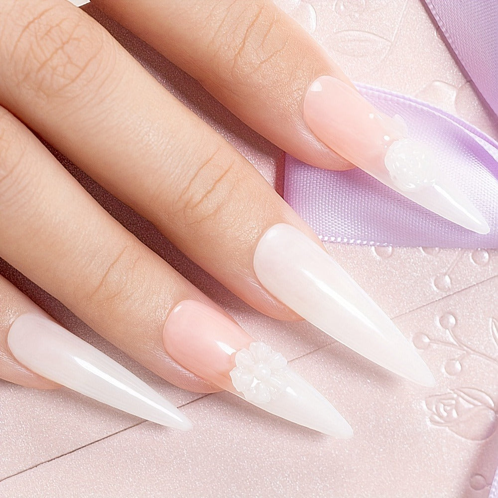 Builder Gel Nail Extension Starter Kit 5pcs Clear Nude Solid — Hard Gel Sculpting Set with Flower Molds & Sculpting Brush for 3D Floral Nail Art, Rhinestone Acrylic Extensions for  - product image 5