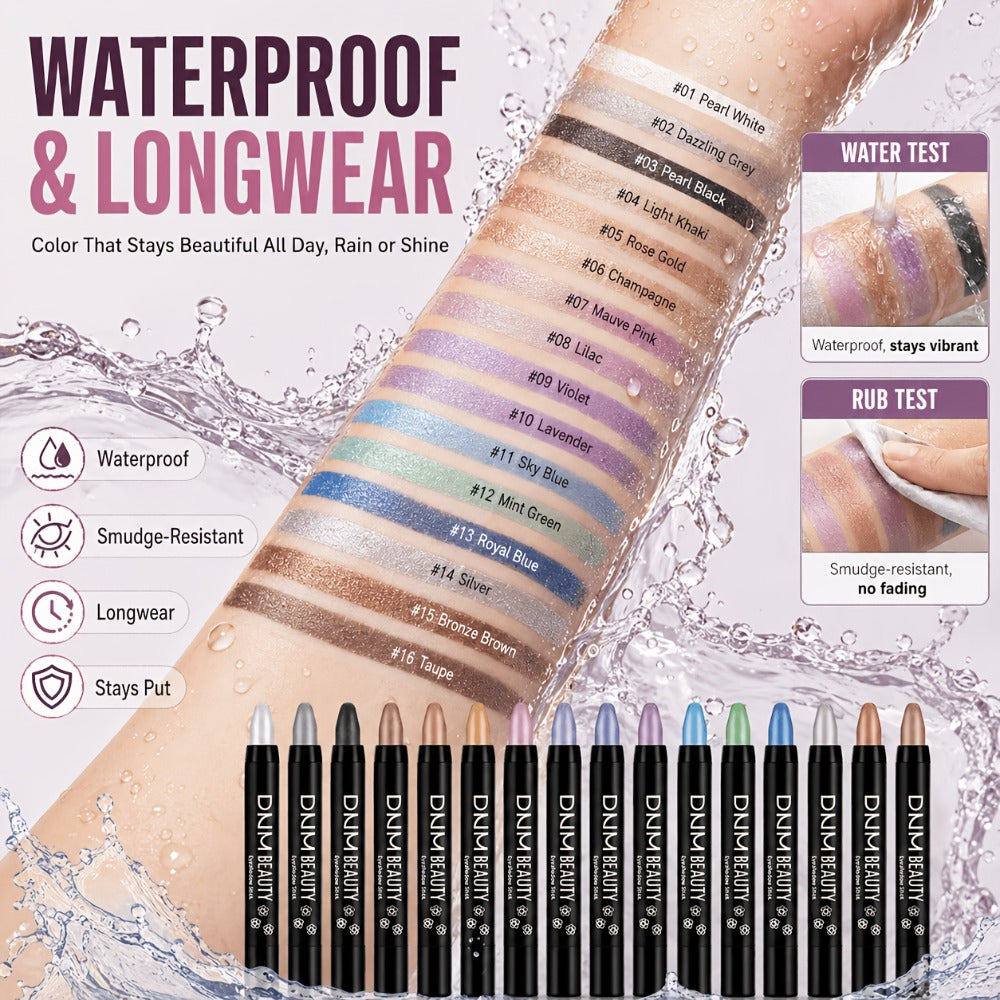 Highly Pigmented Eyeshadow Stick Set 16 Colors Waterproof Matte & Shimmer Eye Makeup Pencil Kit — Blendable Crease-Proof Long-Lasting Eye Crayon for Women Beginners Daily & Glam Lo - product image 14