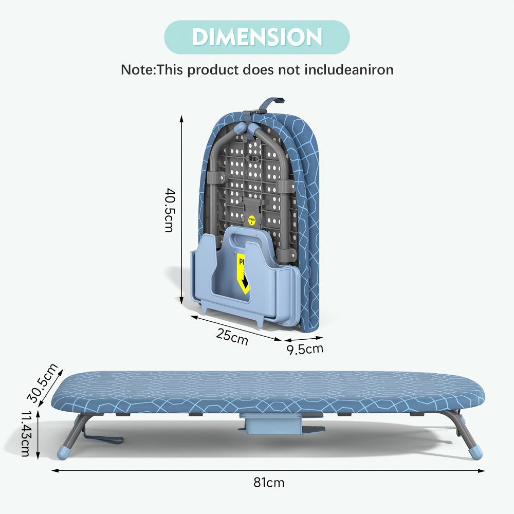 Tabletop Ironing Board Portable with Iron Holder & 2 Heat-Resistant Covers, Compact Small Ironing Board Metal Frame Non-Slip Feet for Home Travel Apartment Dorm, Space-Saving Deskt - product image 4