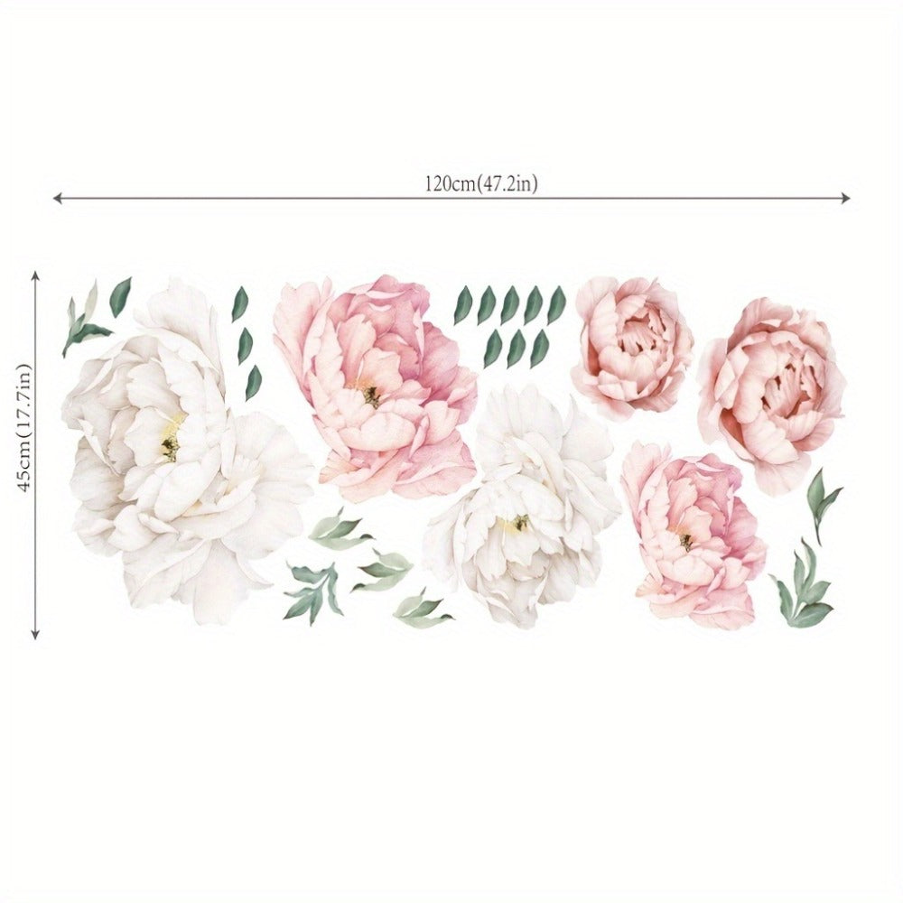 Peony Flower Window Glass Sticker – Anti-Collision Waterproof Decorative Glass Film, European Floral Wall & Window Decal for Home Decor, 17.7 x 47.2 Inches (2 Styles) - product image 4