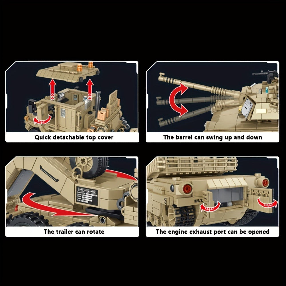 Armored Heavy Transport Vehicle Brick Model Kit Adult Collector Display Piece Hobbyist Gift Military History Enthusiasts Model 628015 – MOC Military Tank - product image 7
