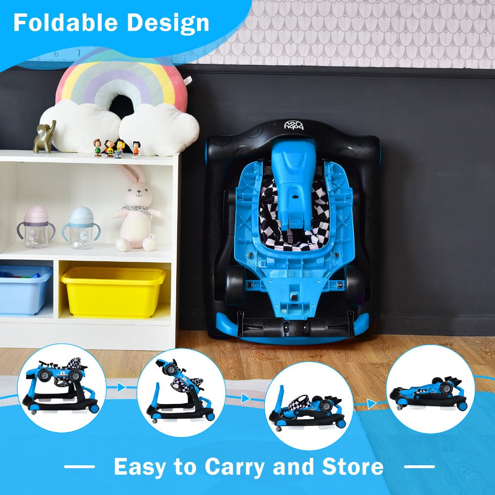 4-in-1 Collapsible Baby Walker with Activity Toy Tray & Adjustable Height – Sit-to-Stand Push Walker for Infants & Toddlers, Removable Washable Seat Pad, Safe - product image 2