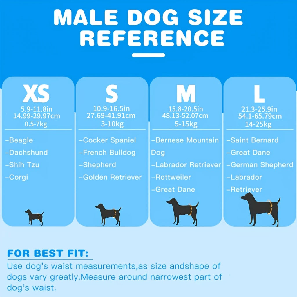 Super Absorbent Leak-Proof Pet Nappies, Comfortable Fit for Puppies, Senior Dogs, Incontinence & Post-Surgery Recovery, XXS to L | Disposable Dog Diapers - product image 3