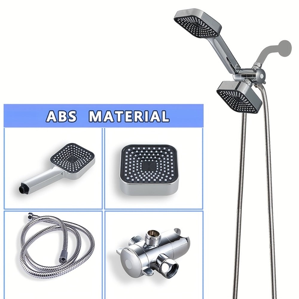 Handheld Shower Head Kit 4 Inch High Flow with Long Hose 3-Way Diverter Dual Purpose Shower Spray Assembly Wall Mount Bathroom Shower Fixtures Silver Black - product image 14