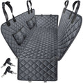 Dog Car Seat Cover Pet Hammock for Back Seat – Universal Fit for Cars Trucks SUVs – Waterproof Scratch-Proof Nonslip Dog Seat Cover with 4 Side Pockets – Washable Pet Travel Protector