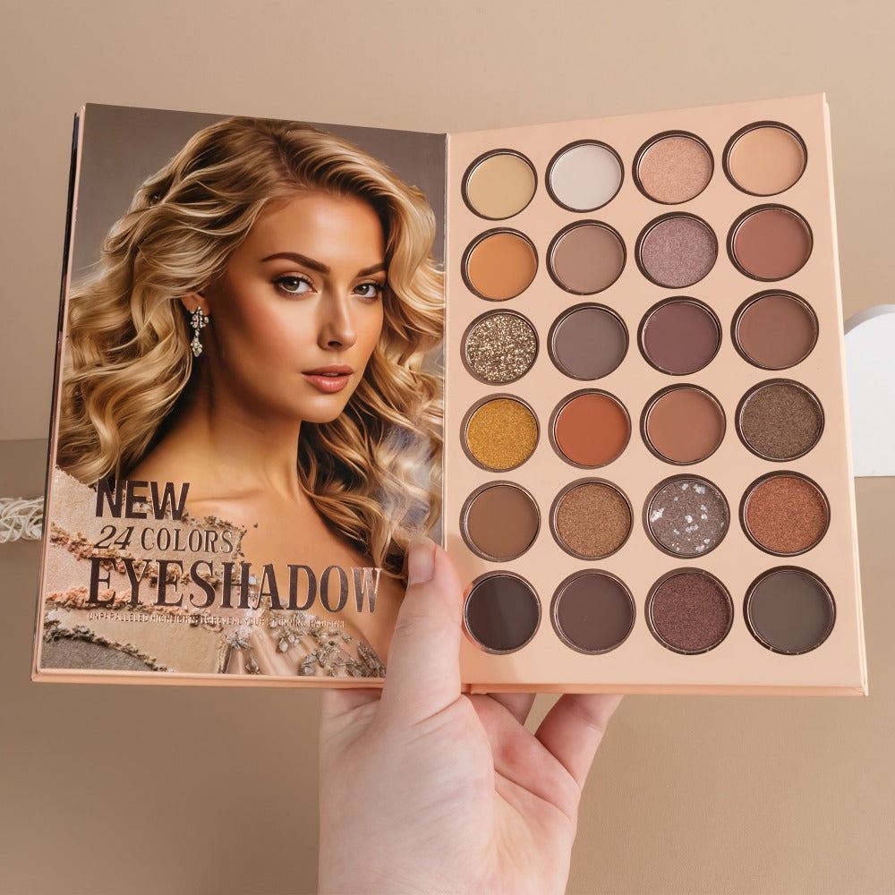 3-in-1 Eyeshadow Blush Highlighter Palette Loose Powder Book-Style Folding Compact Moisturizing Buildable Pigment Luminous Finish for Daily Glam Travel Gift Women - product image 10