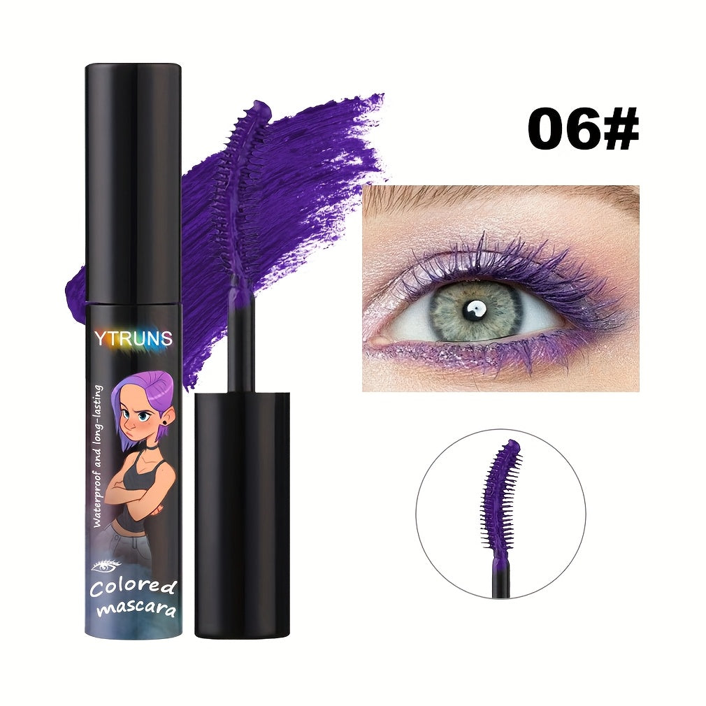 Colored Mascara Waterproof Long-Lasting YT1RUNS Volume Lengthening Curling Lash Formula | 6 Shades White Blue Purple Pink | Plant Squalane | Daily & Party Wear - product image 27