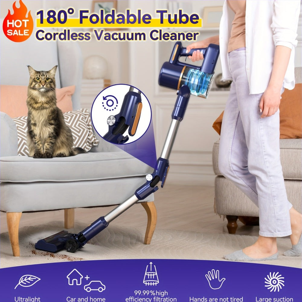 Cordless Vacuum Cleaner for Home – Corded & Cordless 2-in-1, 180° Foldable, LED Brush, High Suction, 40-Min Runtime, 38.58oz Dust Cup for Hardwood Floors, Seniors & Pregnant Women - product image 15