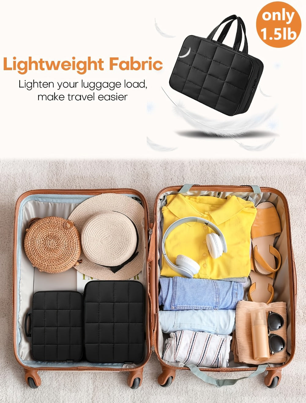 Hanging Travel Toiletry Bag Large Capacity for Full-Size Products Waterproof Cosmetic Organizer with Hook — Bathroom Makeup Travel Bag for Women Pink Beige Black - product image 15